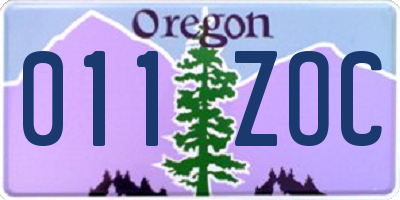 OR license plate 011ZOC