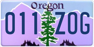 OR license plate 011ZOG