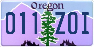 OR license plate 011ZOI