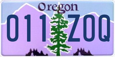 OR license plate 011ZOQ