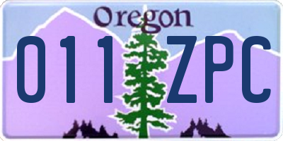 OR license plate 011ZPC