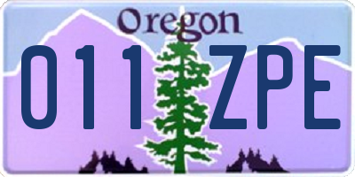 OR license plate 011ZPE