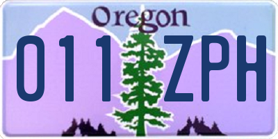 OR license plate 011ZPH