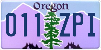 OR license plate 011ZPI