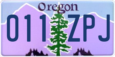 OR license plate 011ZPJ