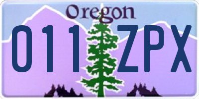 OR license plate 011ZPX