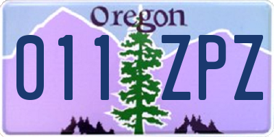 OR license plate 011ZPZ