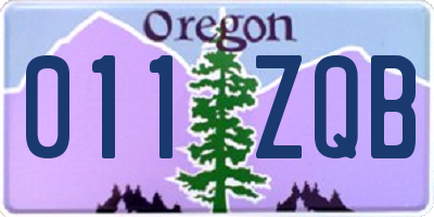 OR license plate 011ZQB
