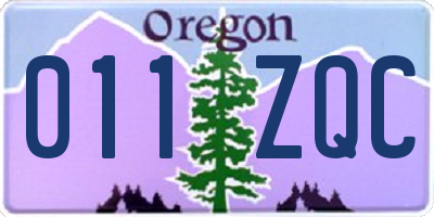 OR license plate 011ZQC