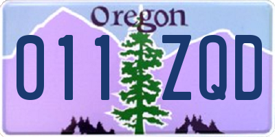 OR license plate 011ZQD