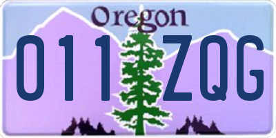 OR license plate 011ZQG