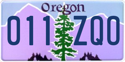 OR license plate 011ZQO