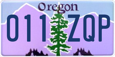 OR license plate 011ZQP