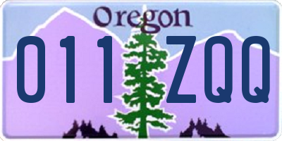 OR license plate 011ZQQ