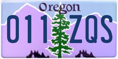 OR license plate 011ZQS