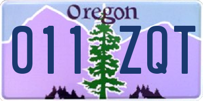 OR license plate 011ZQT