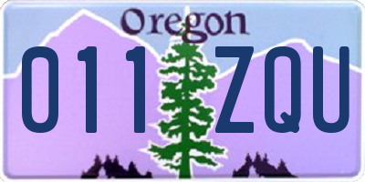 OR license plate 011ZQU