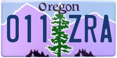 OR license plate 011ZRA