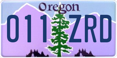 OR license plate 011ZRD