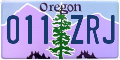 OR license plate 011ZRJ