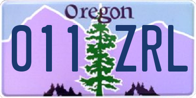 OR license plate 011ZRL