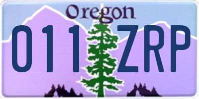 OR license plate 011ZRP
