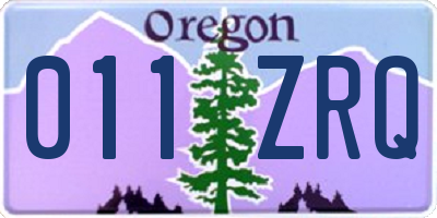 OR license plate 011ZRQ