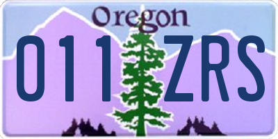OR license plate 011ZRS