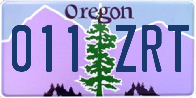 OR license plate 011ZRT
