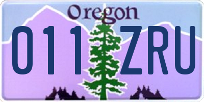 OR license plate 011ZRU