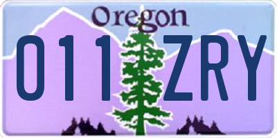 OR license plate 011ZRY
