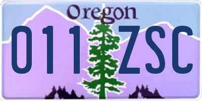 OR license plate 011ZSC