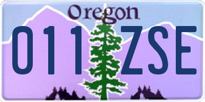 OR license plate 011ZSE