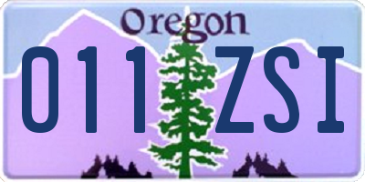 OR license plate 011ZSI