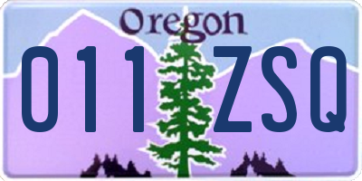 OR license plate 011ZSQ