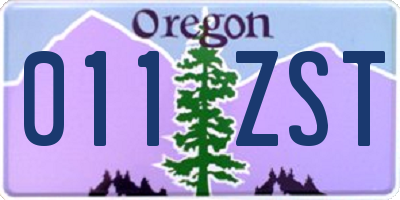 OR license plate 011ZST