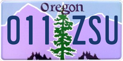 OR license plate 011ZSU