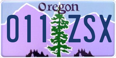 OR license plate 011ZSX
