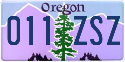 OR license plate 011ZSZ