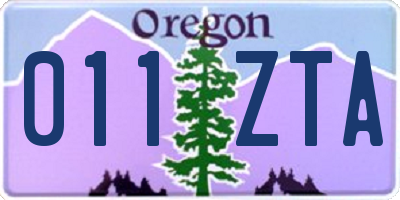 OR license plate 011ZTA