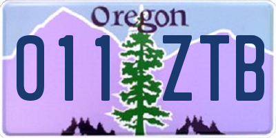OR license plate 011ZTB