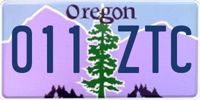 OR license plate 011ZTC