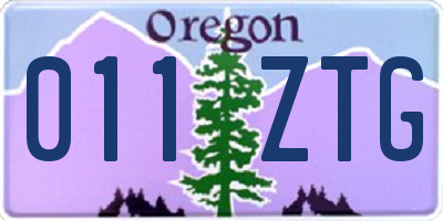 OR license plate 011ZTG