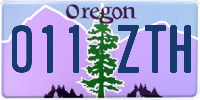 OR license plate 011ZTH