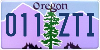 OR license plate 011ZTI