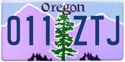 OR license plate 011ZTJ