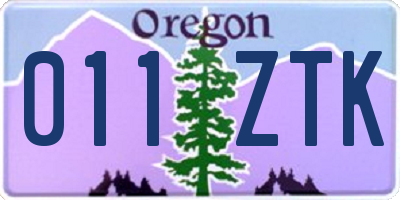 OR license plate 011ZTK