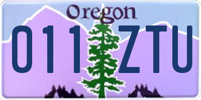 OR license plate 011ZTU