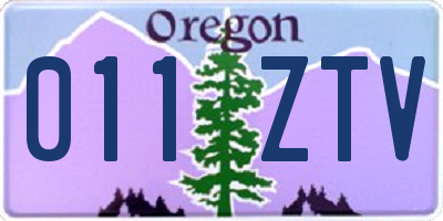 OR license plate 011ZTV