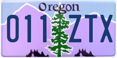 OR license plate 011ZTX
